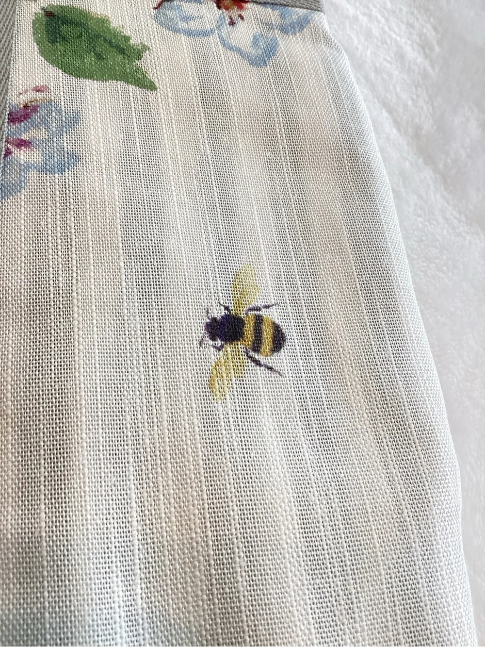 🐝Anthropologie Printed Euro Sham Cotton Slub New Floral Stripe Bees